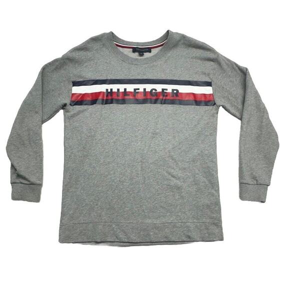 Tommy Hilfiger Other - Tommy Hilfiger Mens S Sweatshirt Logo‎ Flag Knit Pullover Gray Crewneck